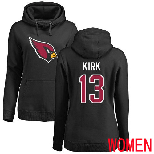 Arizona Cardinals Black Women Christian Kirk Name And Number Logo NFL Football #13 Pullover Hoodie Sweatshirts